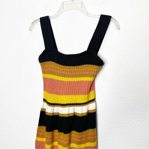 Madewell Striped Knit Tank Wool Blend Retro Midi Dress Small - Picture 5 of 11
